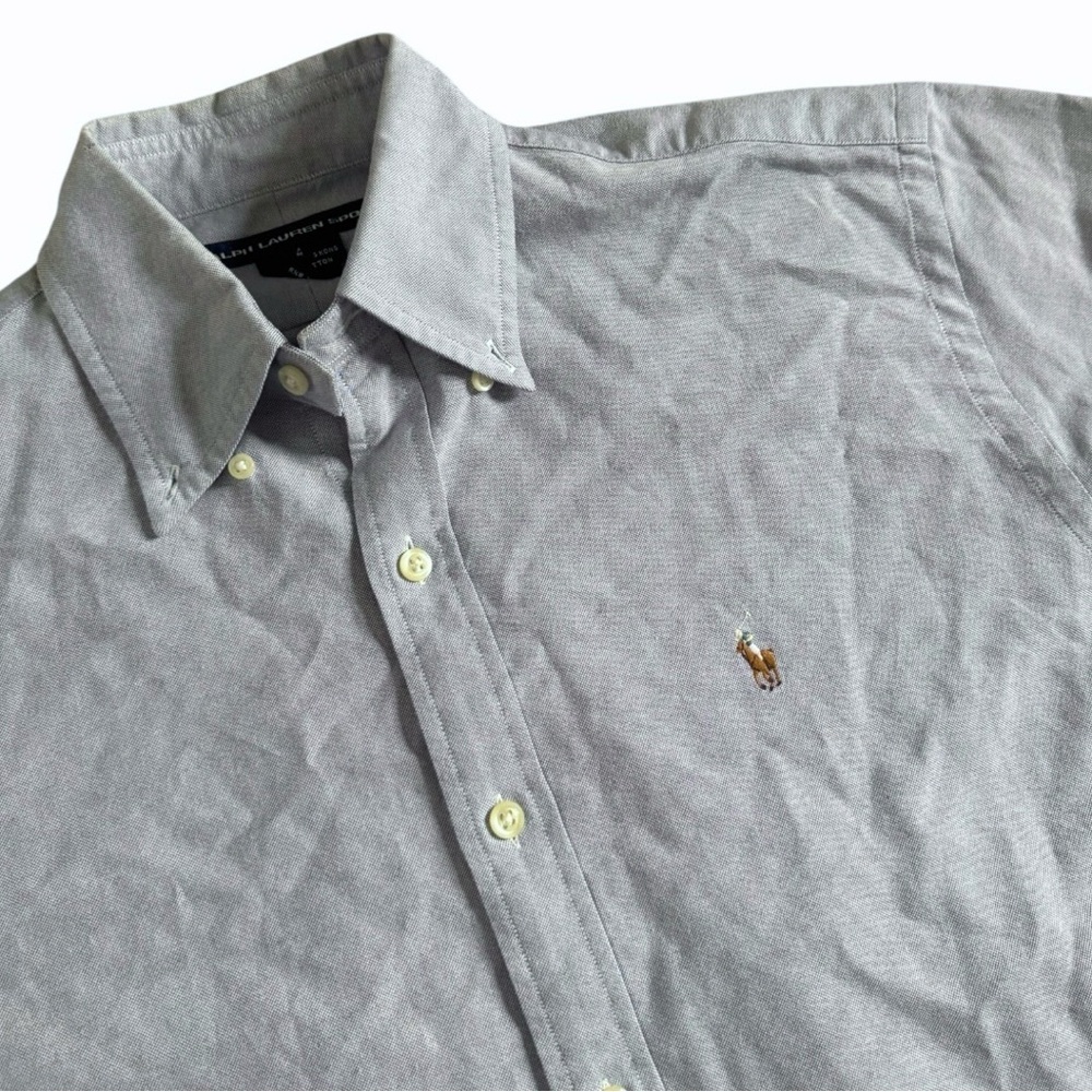 Vintage Y2K Ralph Lauren Sport Polo Rider Embroidered Logo Button Down Shirt 4 - Picture 3 of 5